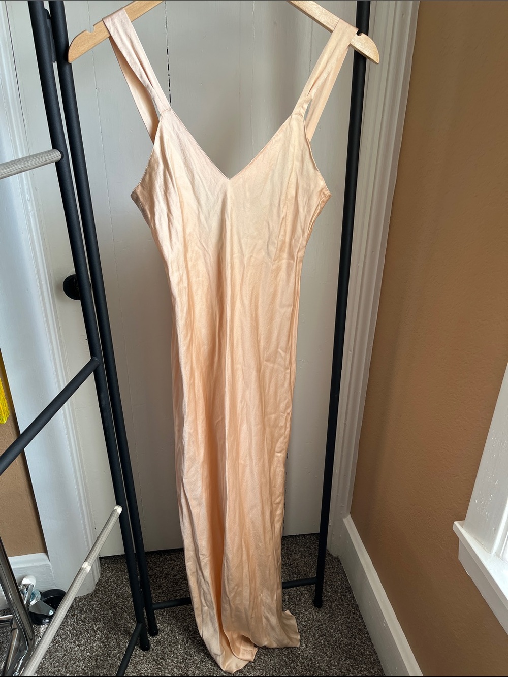 Saks Fifth Avenue Satin Slip Dress in Peach